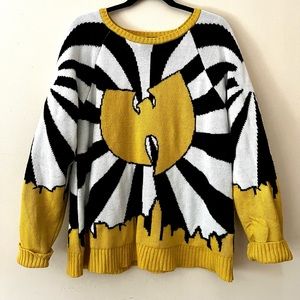 Rare vintage style Wu-Tang official merchandise knit holiday cardigan sweater L